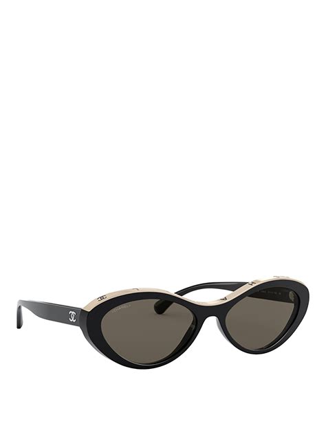 chanel cat eye sunglasses black and white|best designer cat eye sunglasses.